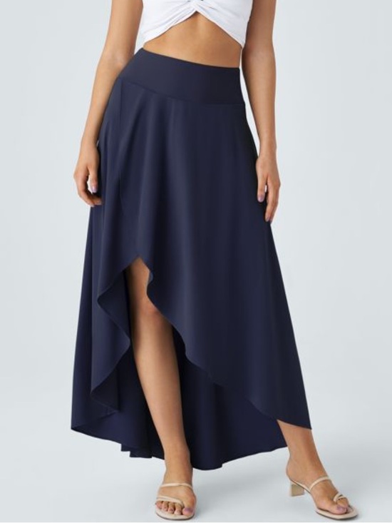 HALARA Dresses & Skirts - NWT Halara Breezeful High-Waisted High-Low Ruffle 2-in-1 Flowy Quick Dry Skirt.